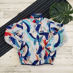 Patagonia Synchilla Snap-T Fleece Feather Dance Print Size Small